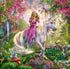 Beautiful Girl Riding the Unicorn